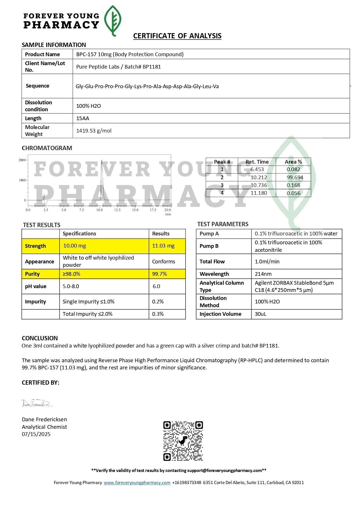 BPC - 157 - Pure Peptide Labs