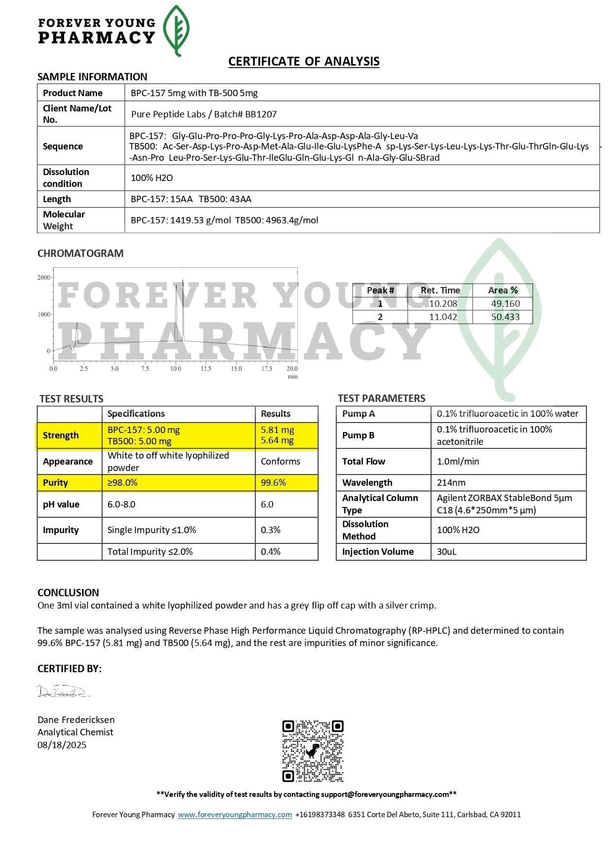 BPC - 157/TB - 500 Blend - Pure Peptide Labs