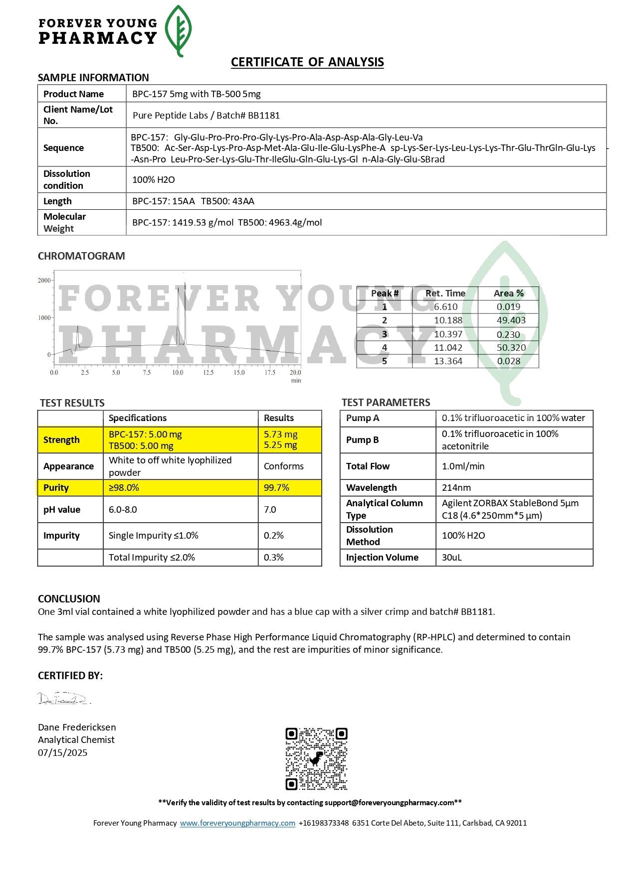 BPC - 157/TB - 500 Blend - Pure Peptide Labs