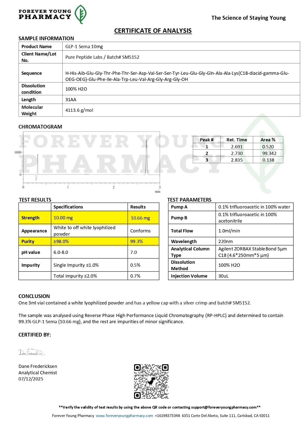 GLP - 1SEMA - Pure Peptide Labs