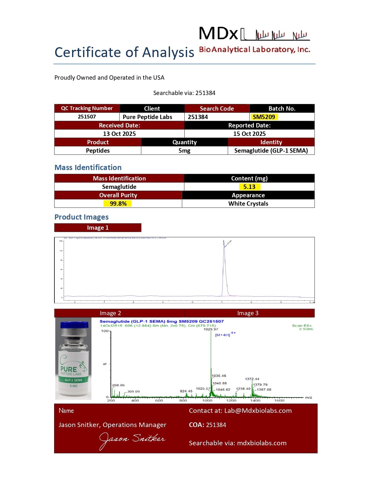 GLP - 1SEMA - Pure Peptide Labs