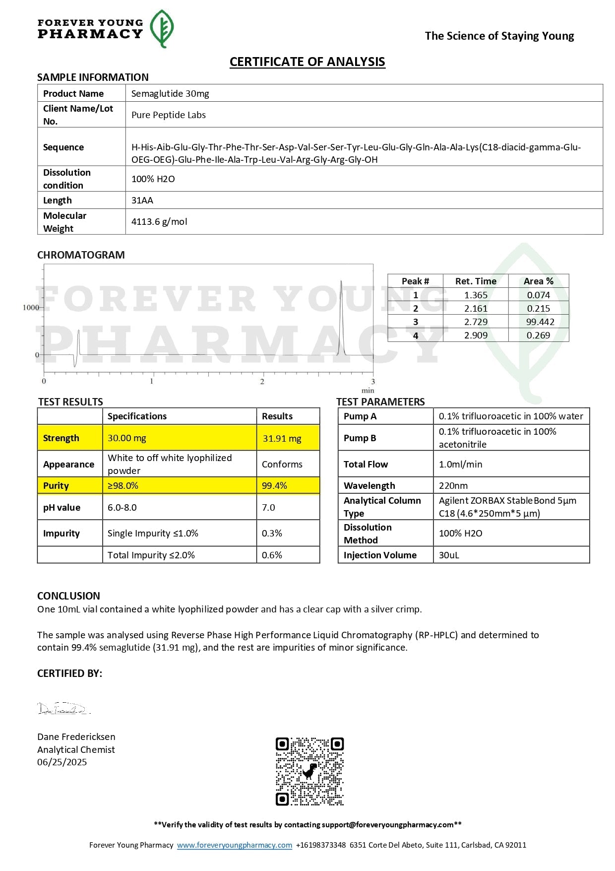 GLP - 1SEMA - Pure Peptide Labs