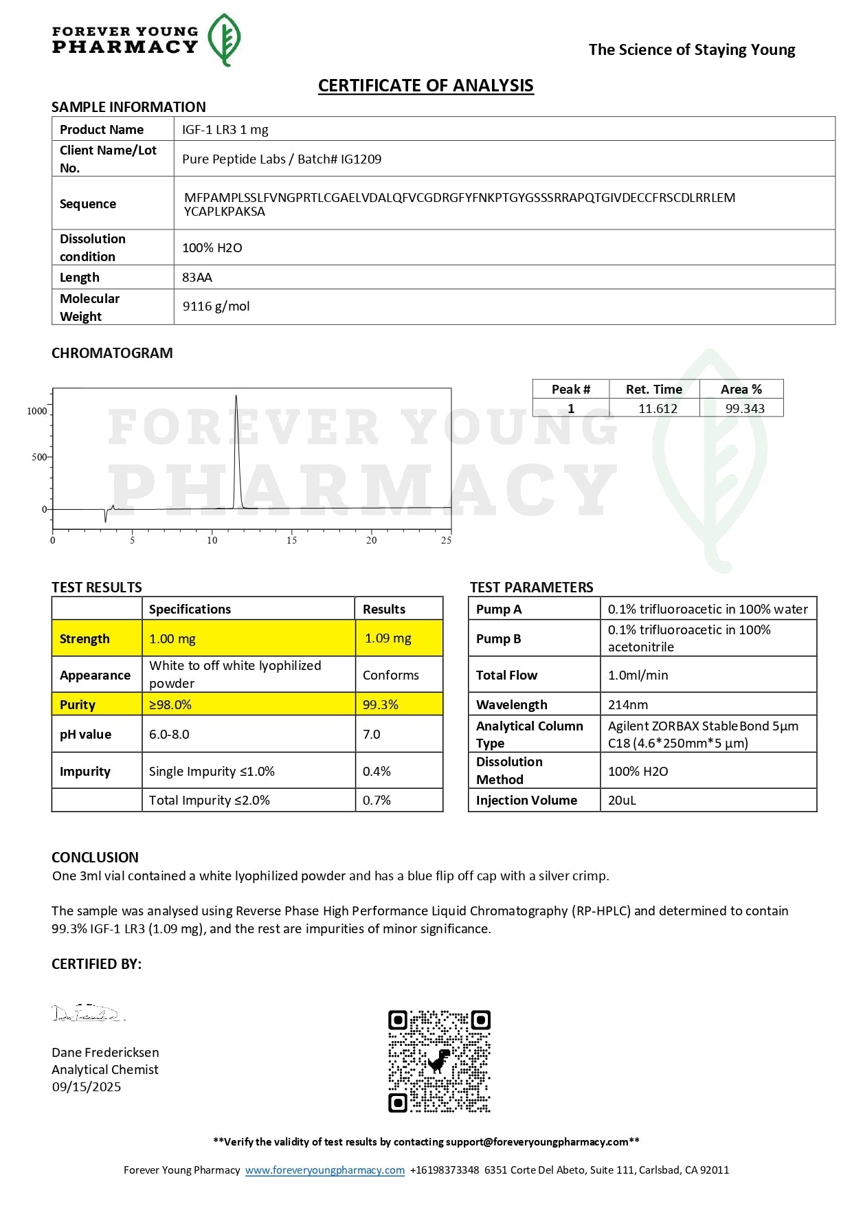IGF - 1LR3 - Pure Peptide Labs