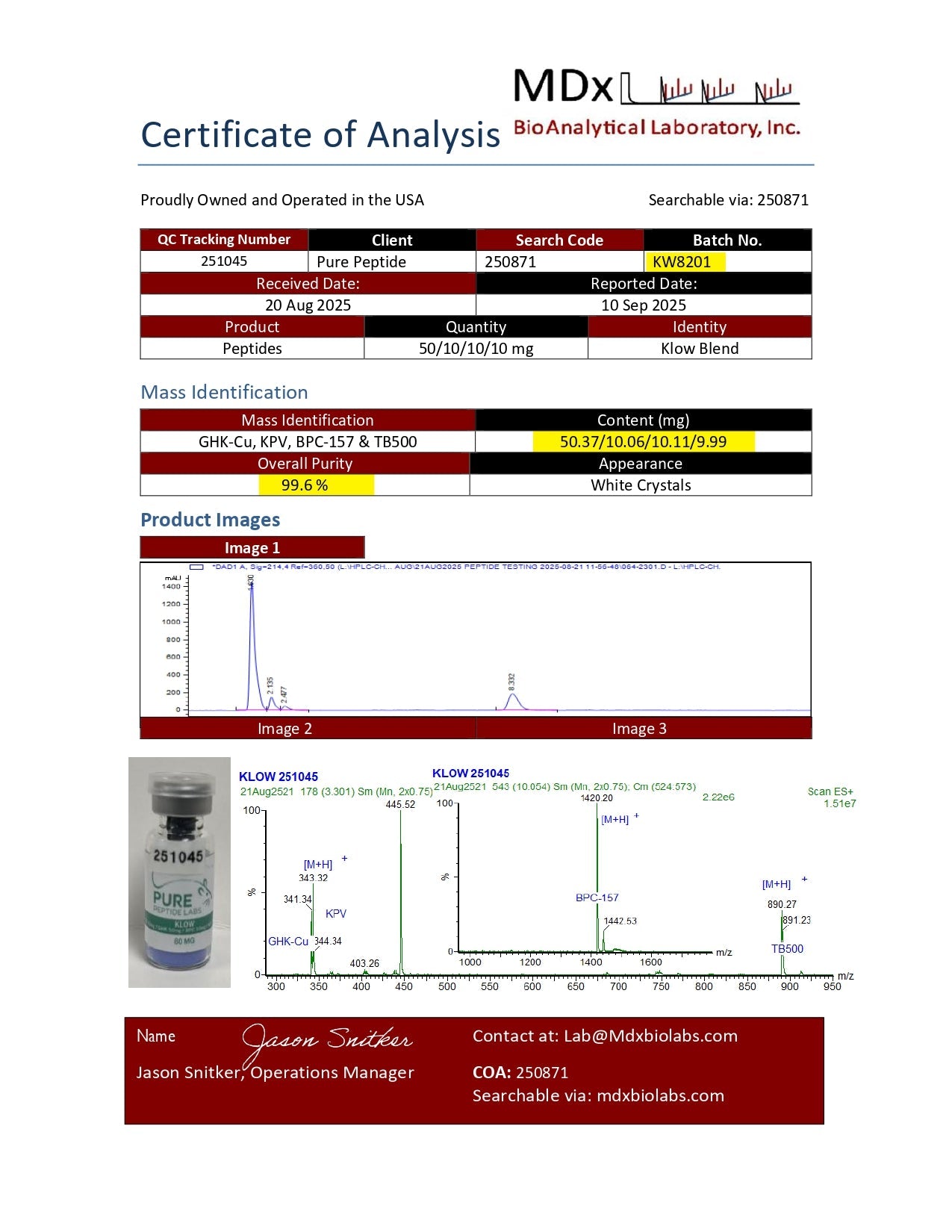 KLOW Blend (KPV/GHK - Cu/BPC - 157/TB - 500) - Pure Peptide Labs