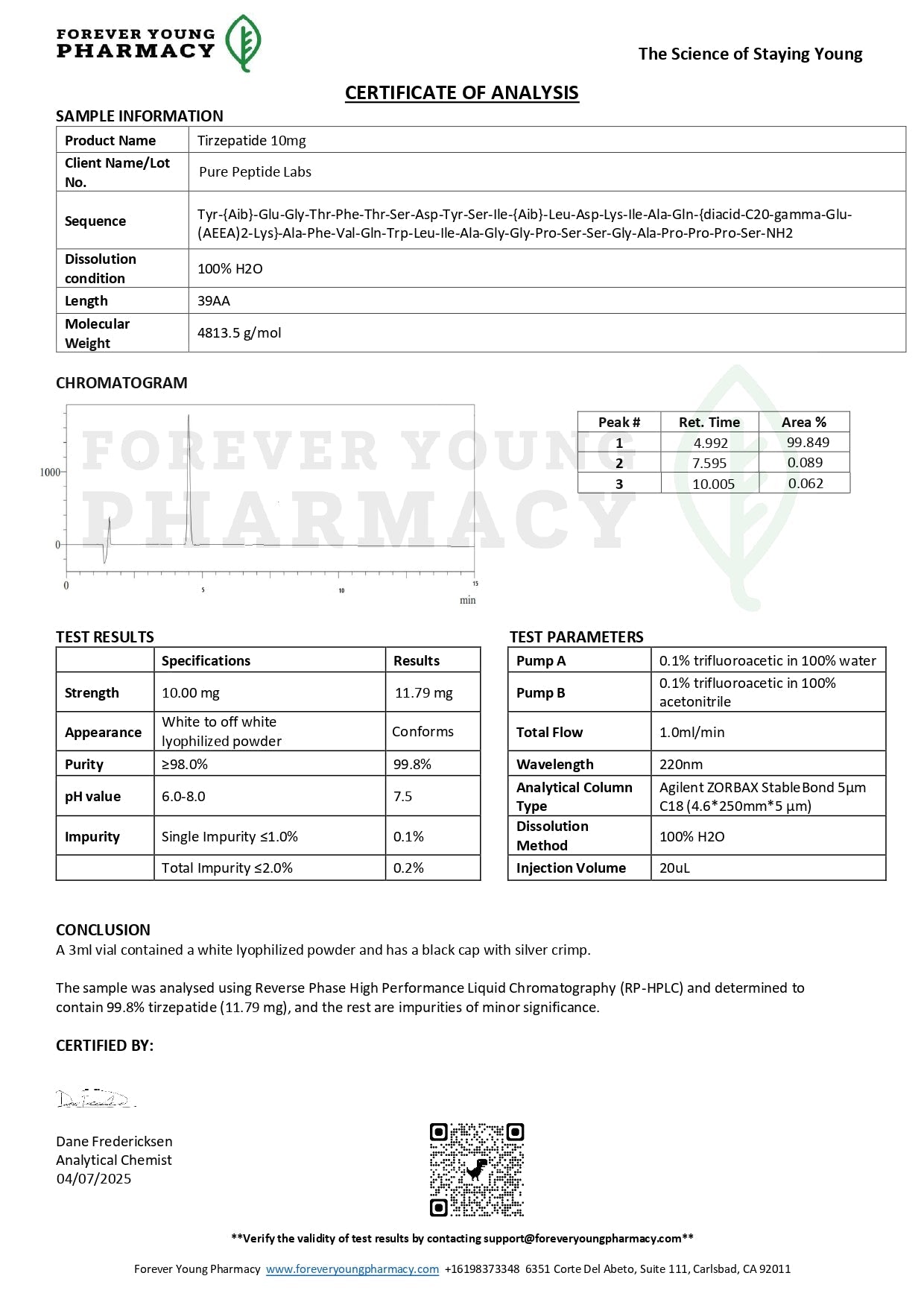 Tirzepatide 5mg, 10mg, 15mg, 20mg or 30mg - Pure Peptide Labs