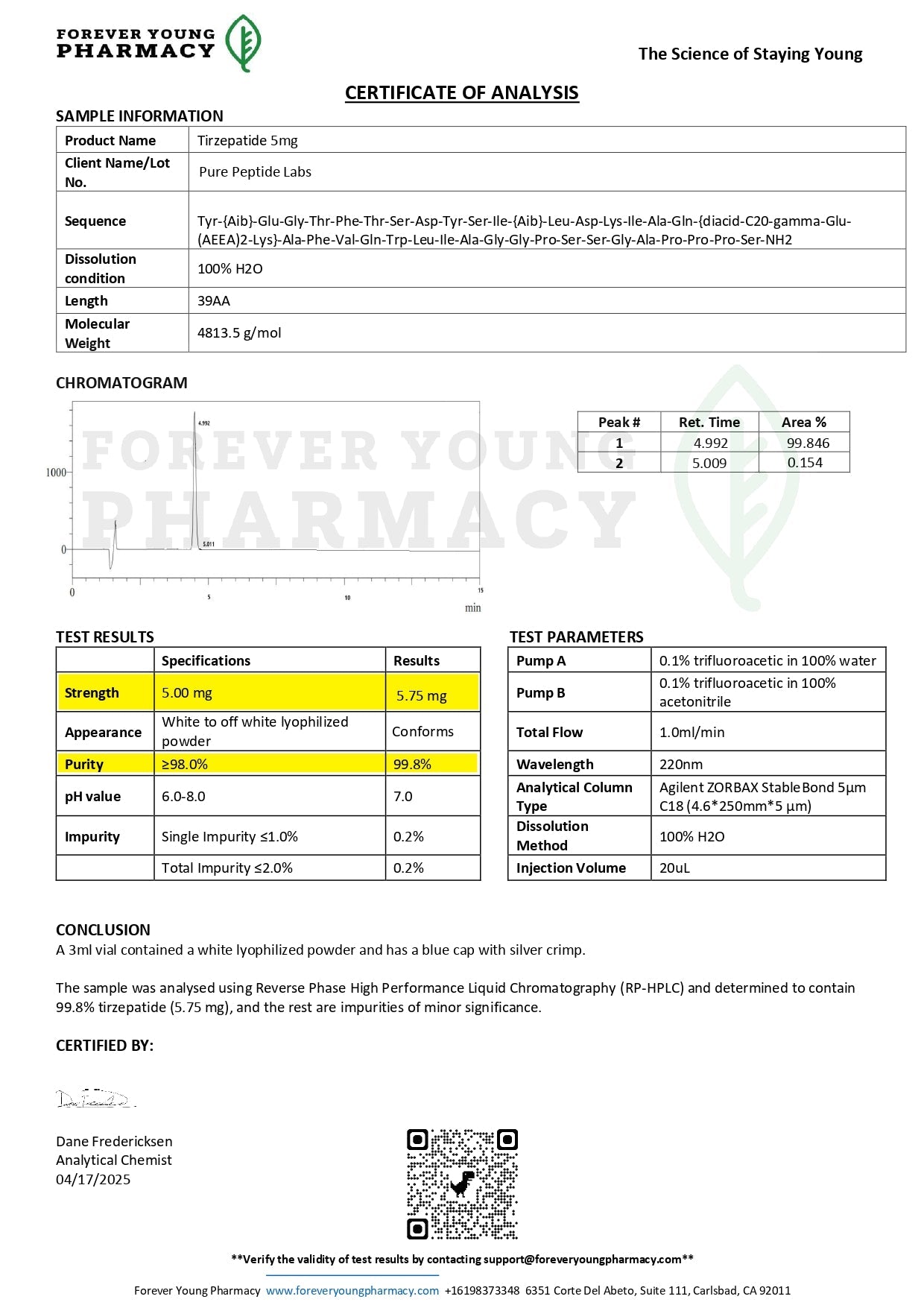 Tirzepatide (Research Purposes Only) - Pure Peptide Labs