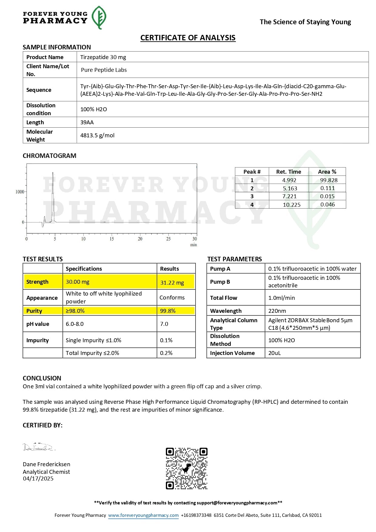Tirzepatide (Research Purposes Only) - Pure Peptide Labs