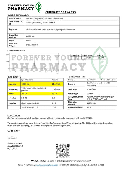 BPC - 157 - Pure Peptide Labs