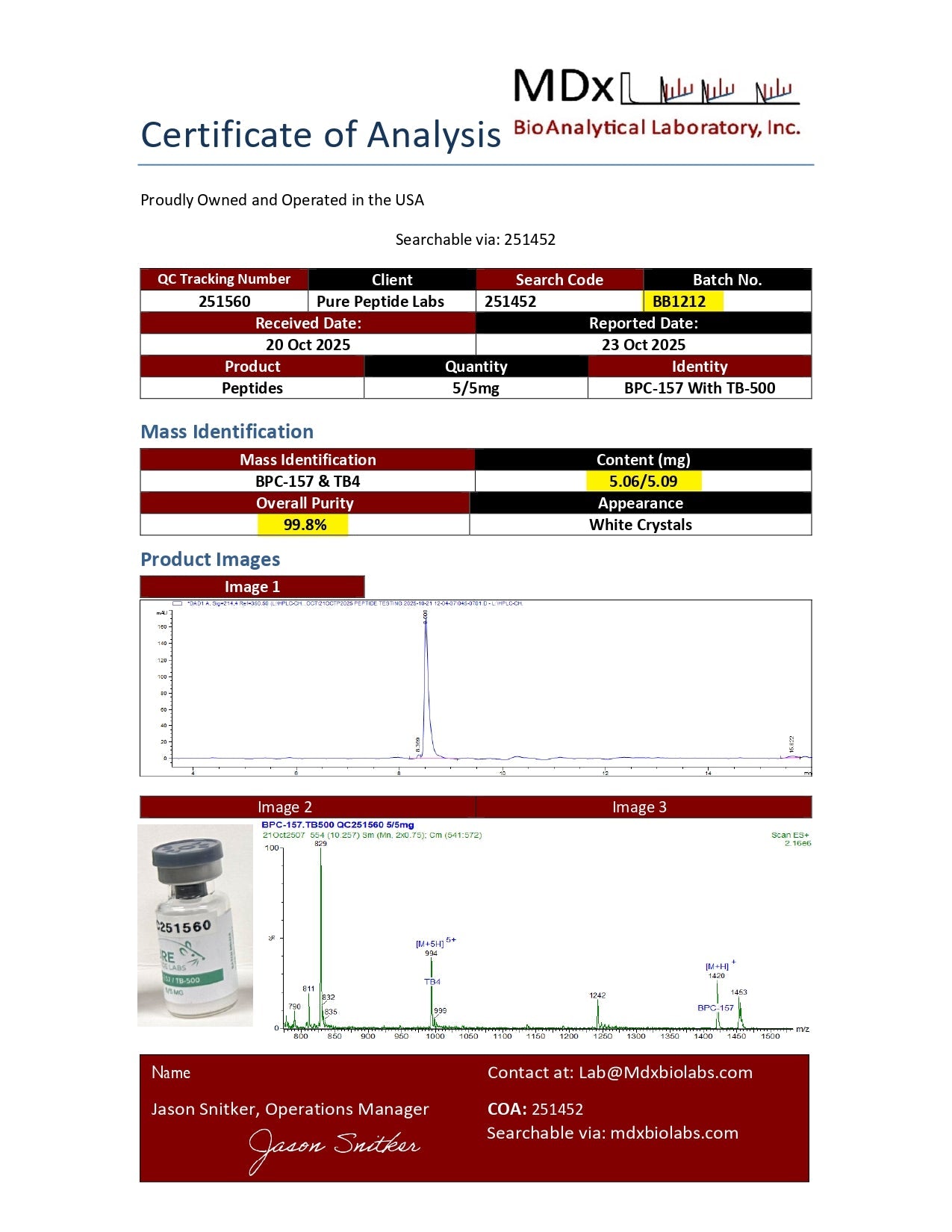 BPC - 157/TB - 500 Blend - Pure Peptide Labs