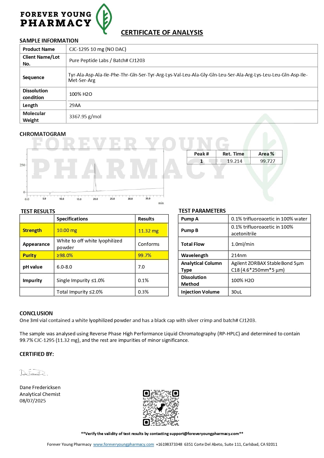 CJC (NO DAC) - Pure Peptide Labs