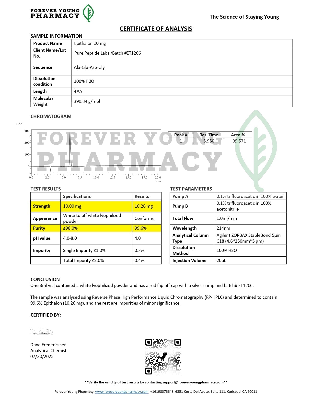 Epithalon - Pure Peptide Labs