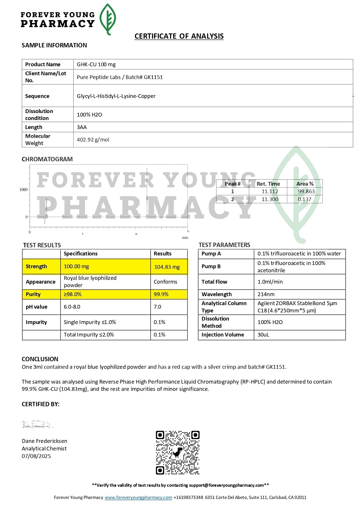 GHK - Cu - Pure Peptide Labs