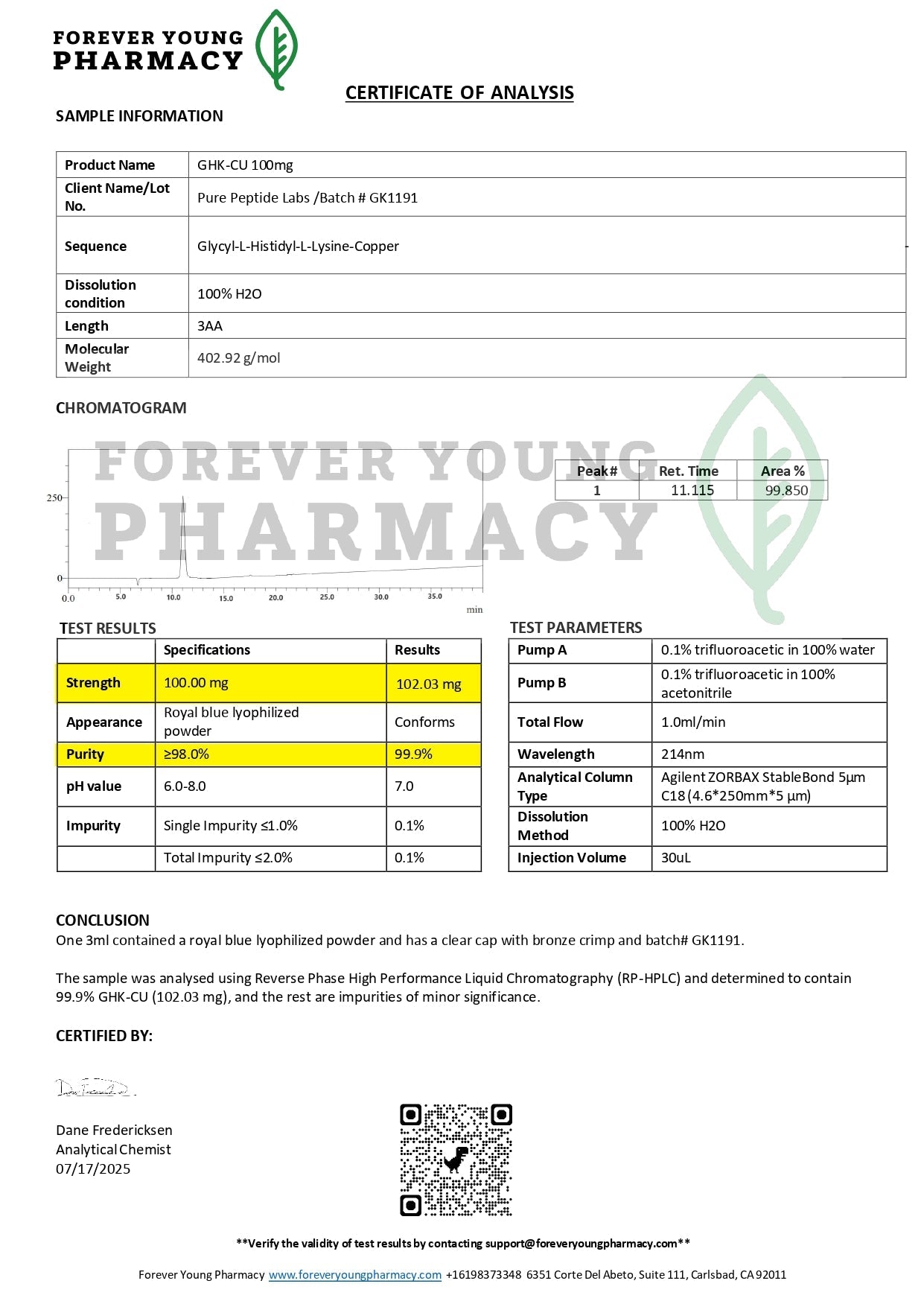 GHK - Cu - Pure Peptide Labs