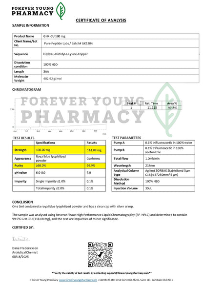 GHK - Cu - Pure Peptide Labs