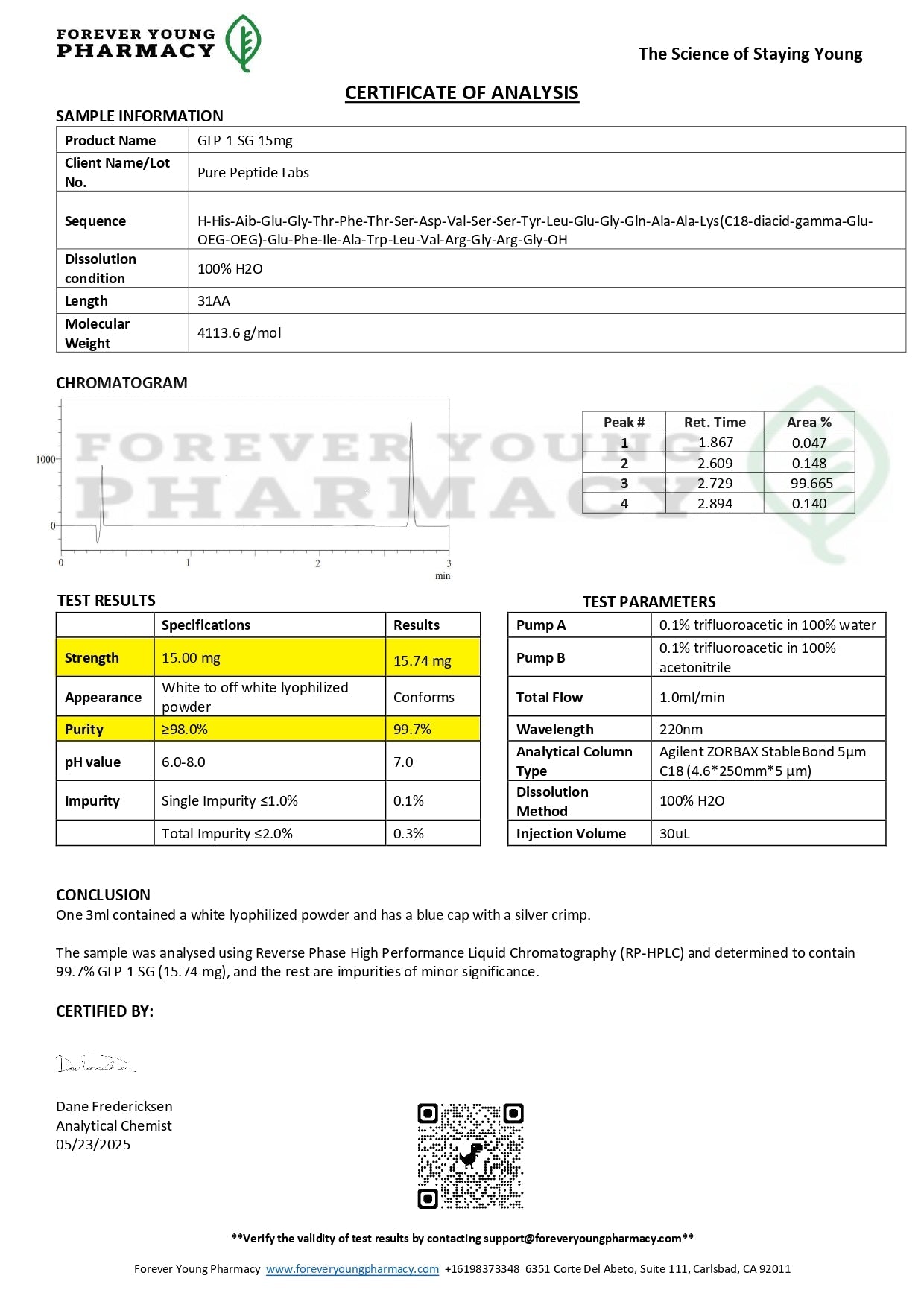 GLP - 1SEMA - Pure Peptide Labs