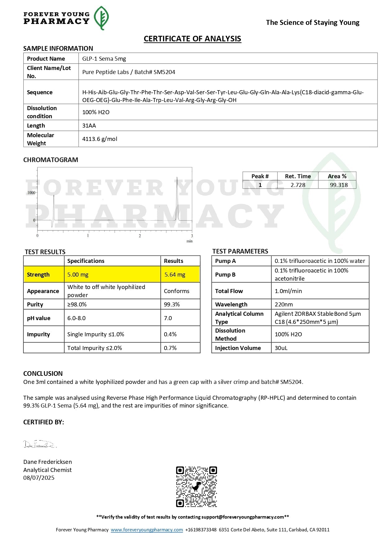 GLP - 1SEMA - Pure Peptide Labs