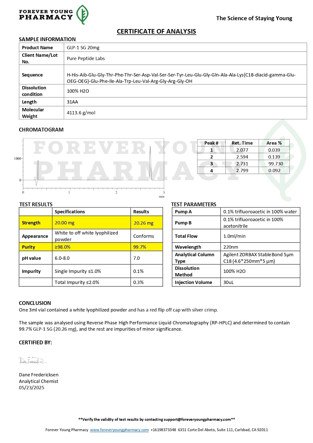 GLP - 1SEMA - Pure Peptide Labs