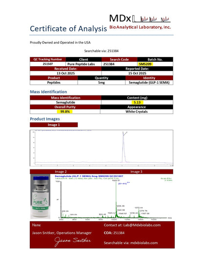 GLP - 1SEMA - Pure Peptide Labs