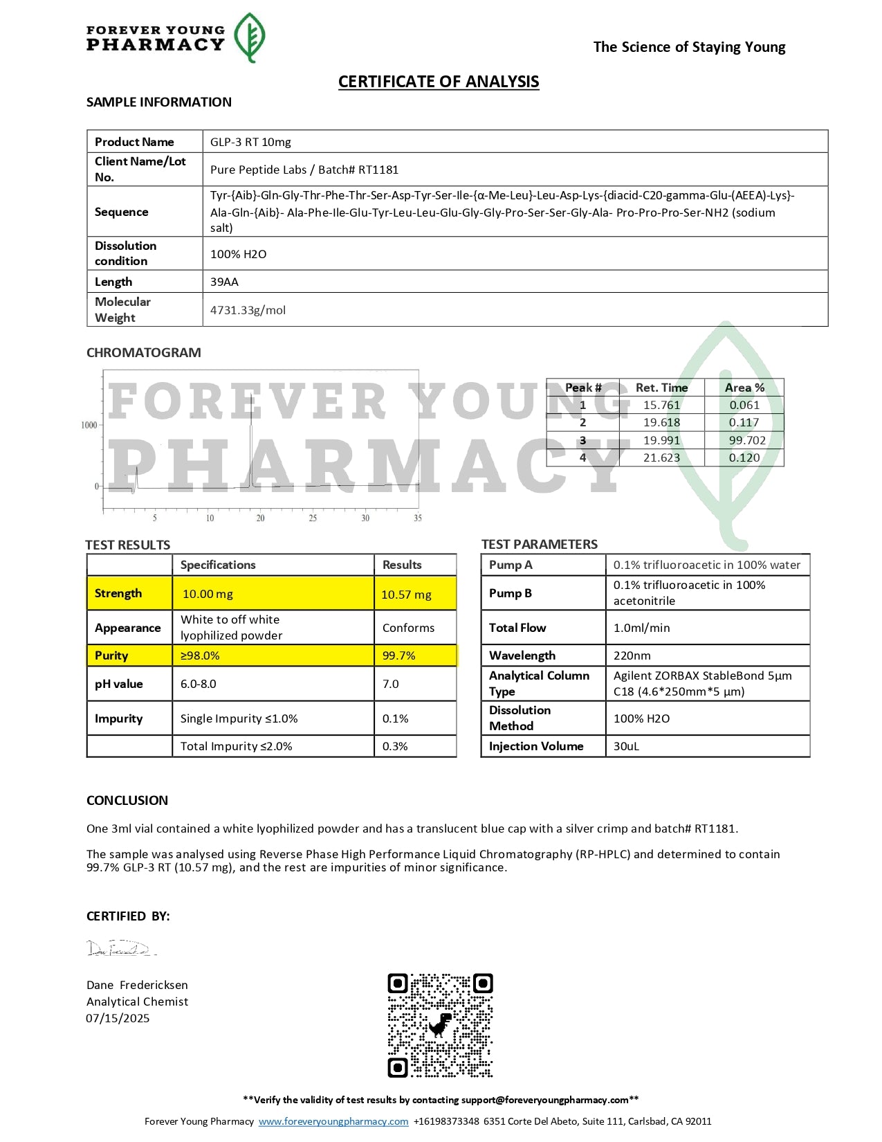 GLP - 3RT - Pure Peptide Labs