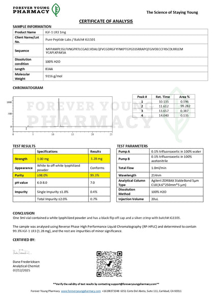 IGF - 1LR3 - Pure Peptide Labs