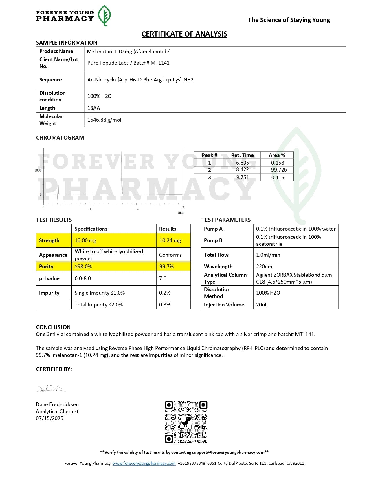 Melanotan 1 - Pure Peptide Labs