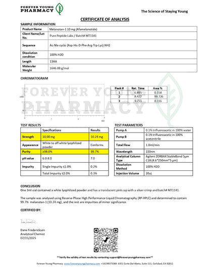 Melanotan 1 - Pure Peptide Labs