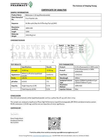Melanotan 1 - Pure Peptide Labs
