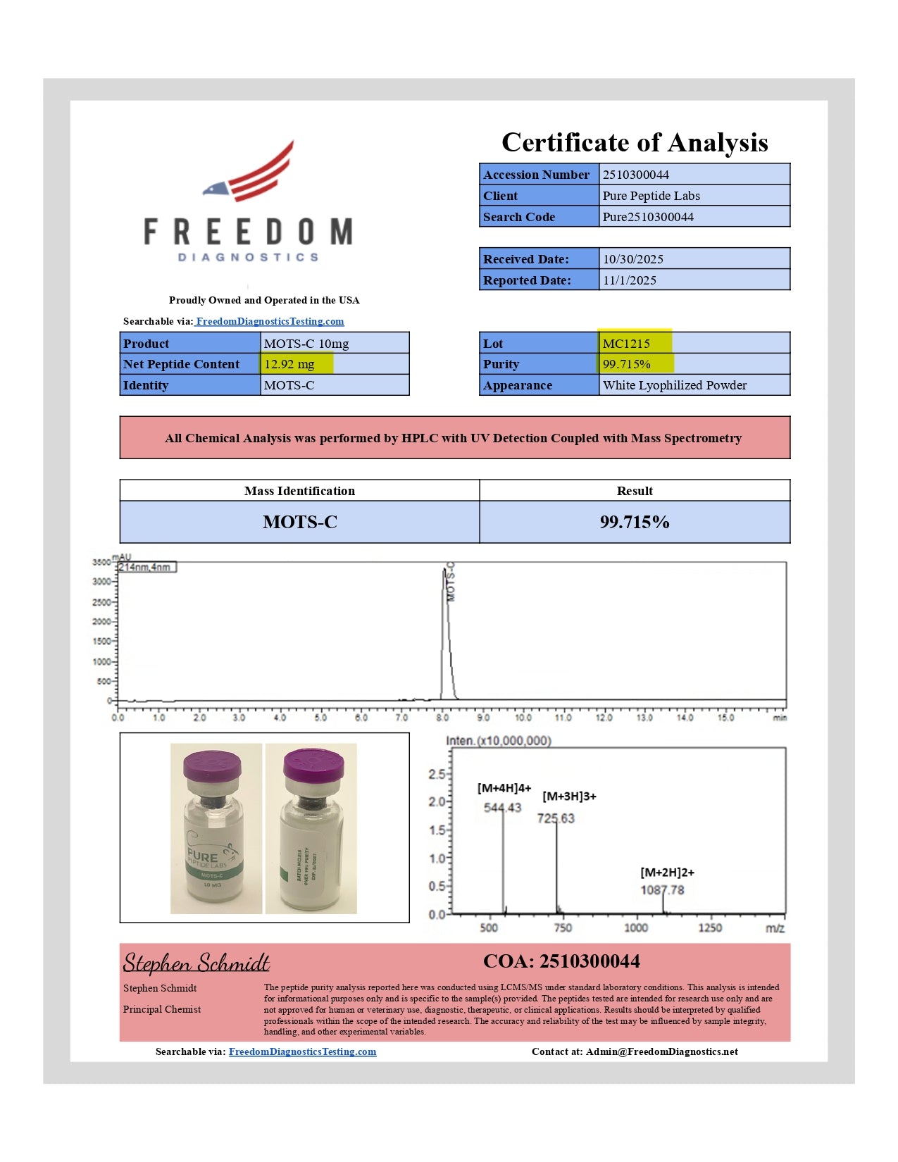 MOTS - C - Pure Peptide Labs