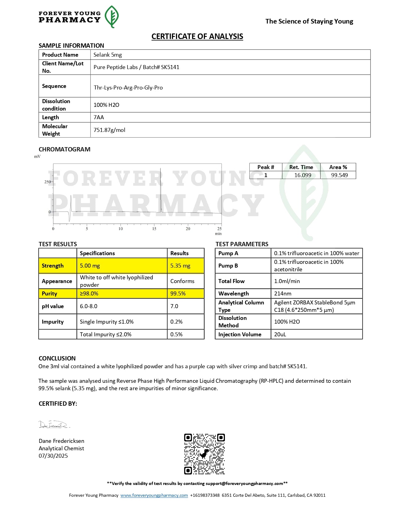Selank - Pure Peptide Labs