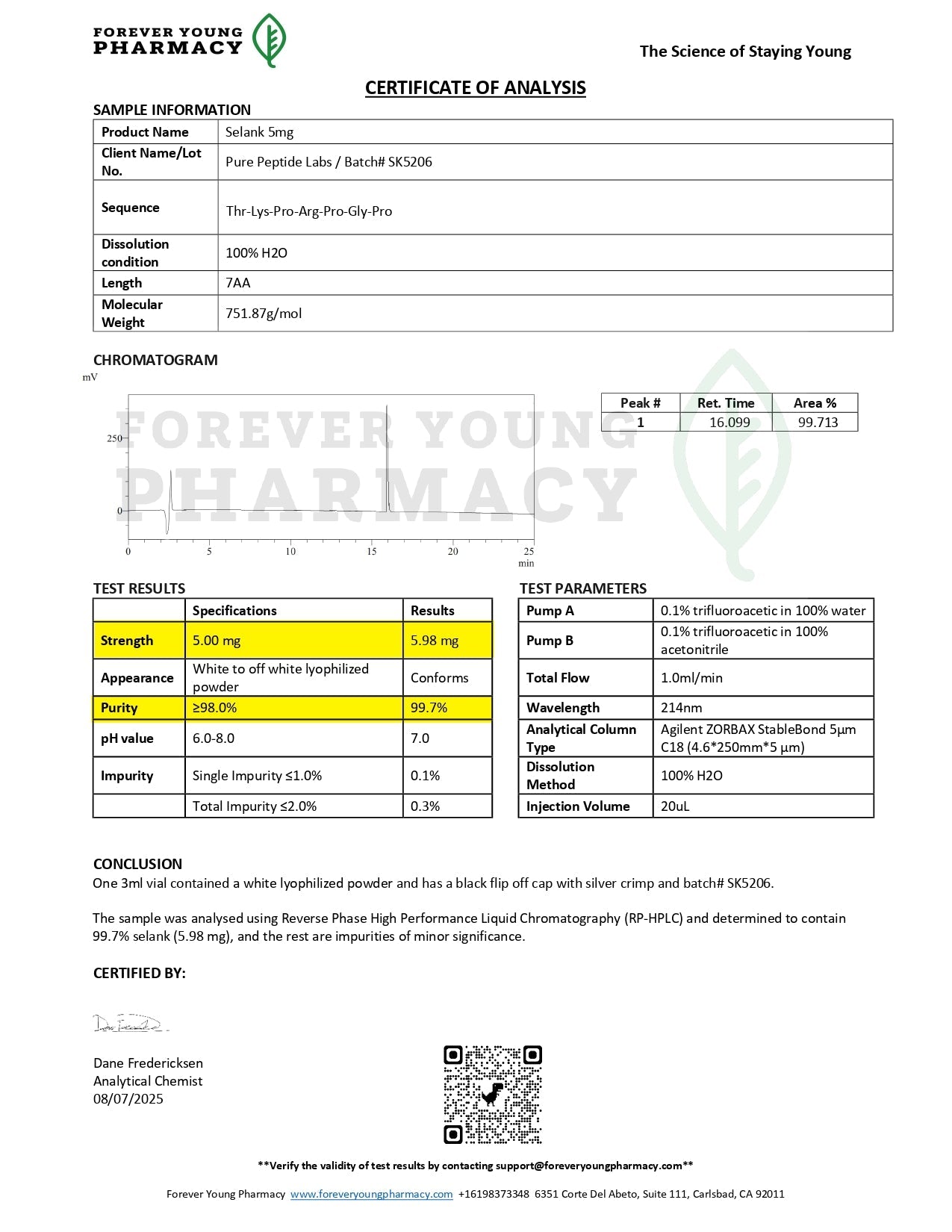 Selank - Pure Peptide Labs
