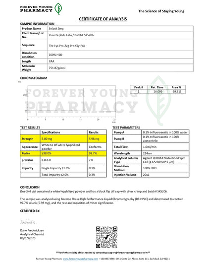 Selank - Pure Peptide Labs