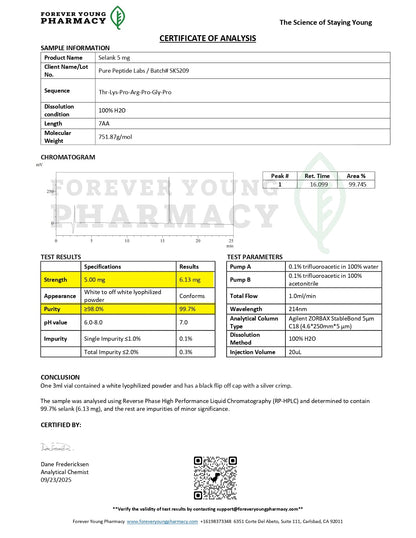 Selank - Pure Peptide Labs