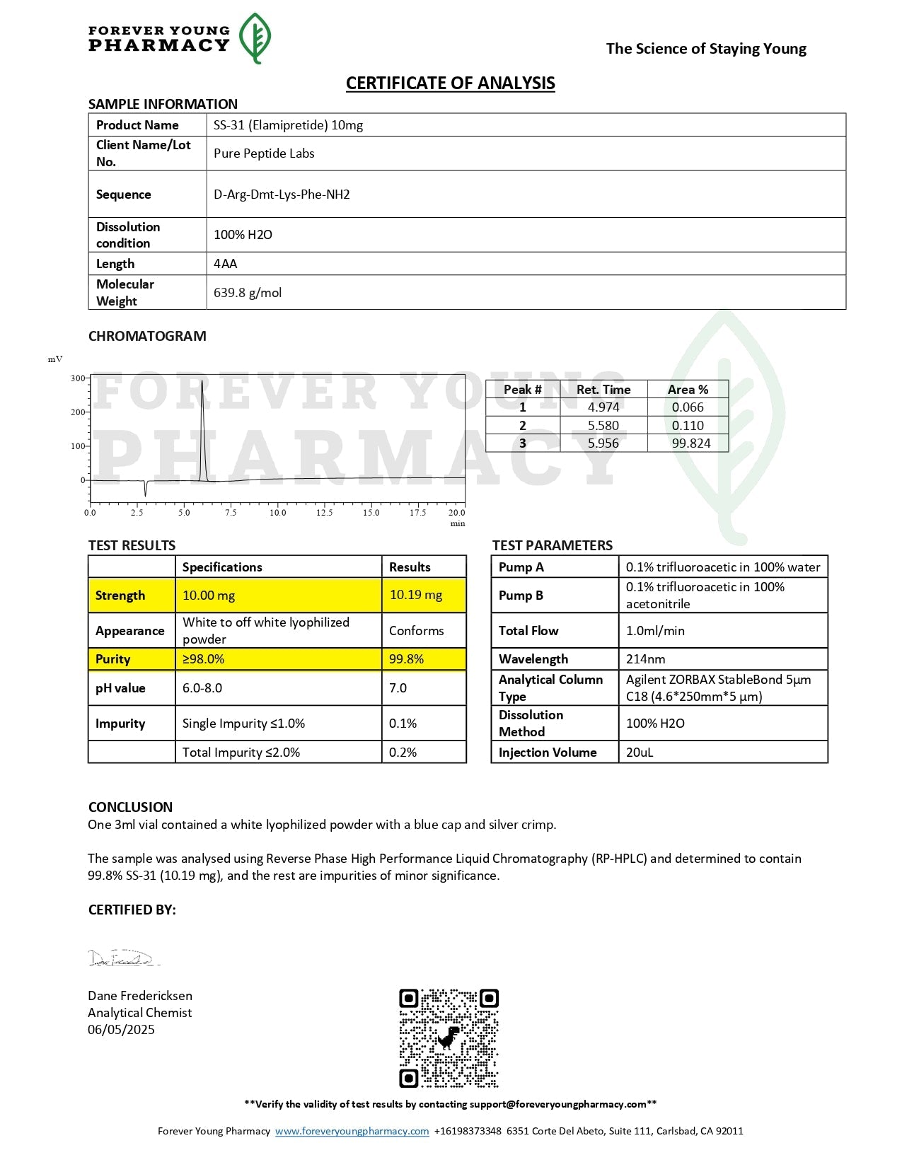 SS - 31 - Pure Peptide Labs