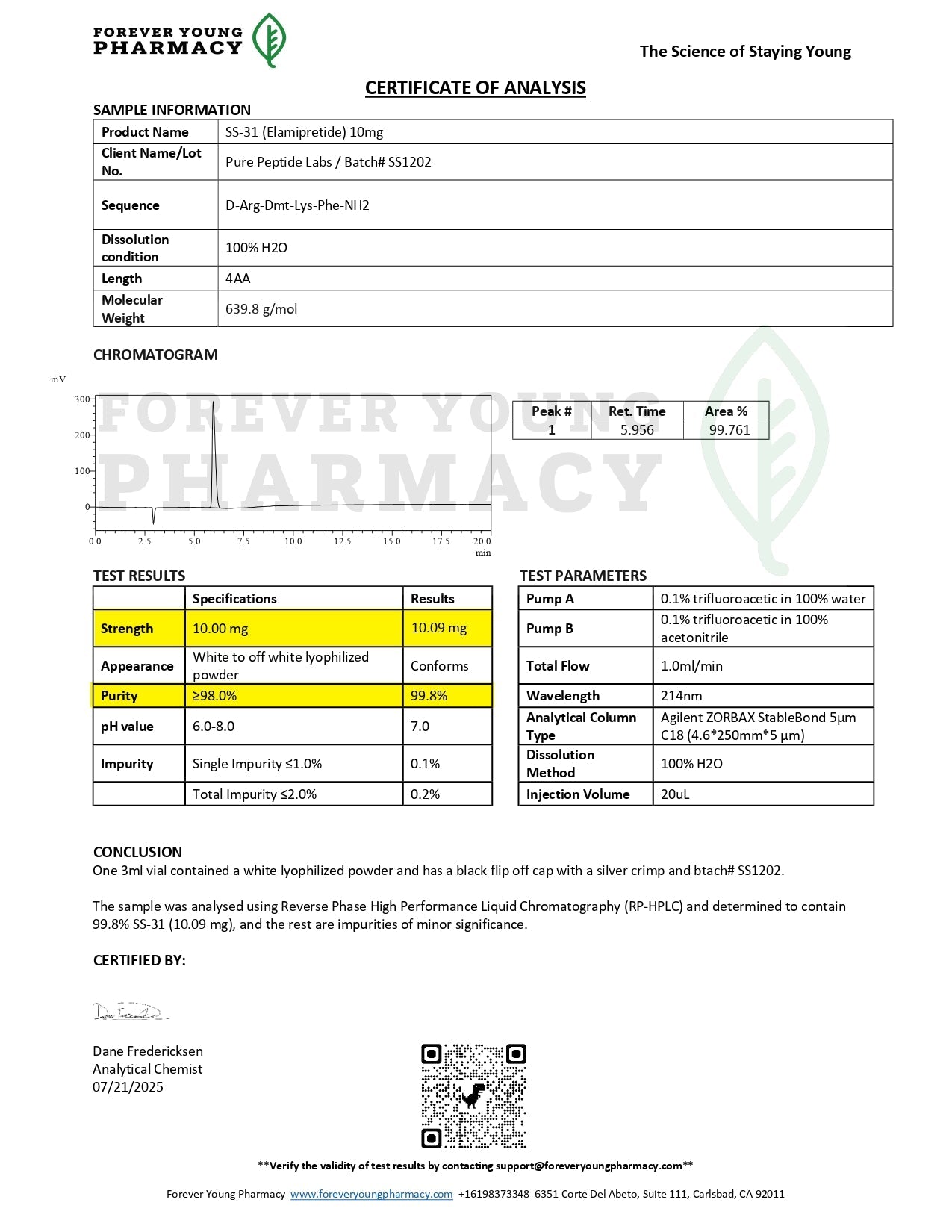 SS - 31 - Pure Peptide Labs